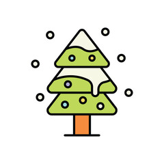 Christmas Tree icon isolated on a white background. Vector illustration.