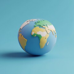 Fototapeta premium 3D World Icon: Global Representation and Earth Illustration Logo