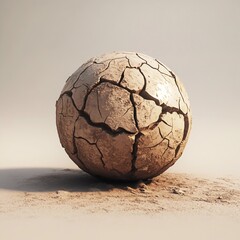 3D Drought Icon: Water Scarcity and Environmental Crisis Illustration Logo