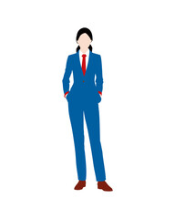 Flat vector people and illustration, woman with formal executive outfit