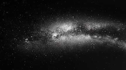 Obraz premium Milky Way Galaxy on Black Background in Minimalistic Photorealism - AI generated illustration