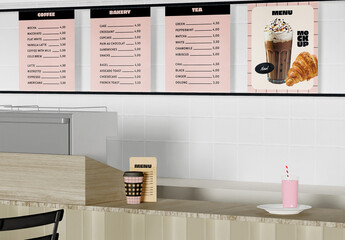 Inside Restaurant Frame for Menu Mockup