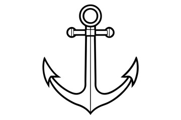 An anchor line art vector art illustration