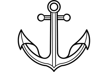 An anchor line art vector art illustration