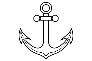 An anchor line art vector art illustration