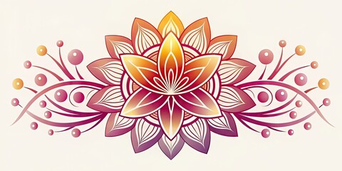 A stylized, modern floral design featuring a central bloom with curvaceous petals, surrounded by abstract shapes and lines that form a visually appealing logo concept.