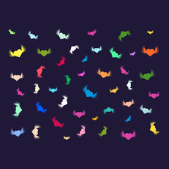 Colorful hearts seamless pattern with black background. Vector design eps file