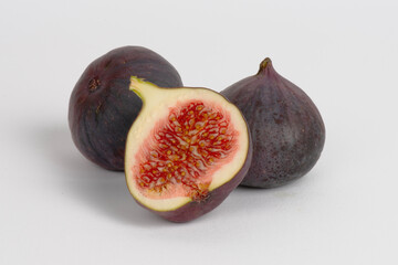 Fresh figs isolated on white