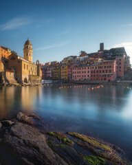 Vernazza village, view from the rocks. Cinque Terre, Liguria, Italy