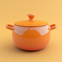 3D Pot Icon: Cooking Container and Kitchenware Illustration Logo