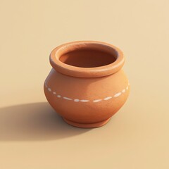 3D Pottery Icon: Ceramic Art and Crafting Illustration Logo