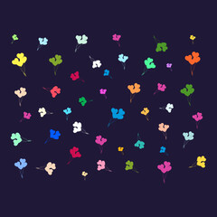 Colorful hearts seamless pattern with black background. Vector design eps file