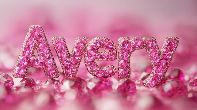 Pink Sapphire Crystal personalized name postcard perfect for decor.