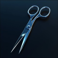 3D Scissor Icon: Cutting Tool and Crafting Equipment Illustration Logo