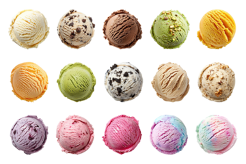 PNG ice cream scoop element set, transparent background