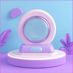 3D Showroom Icon: Display Space and Product Exhibition Illustration Logo