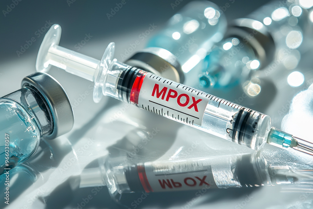Poster close-up of vaccine with text 