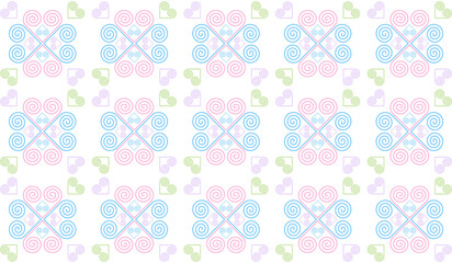 The Hmong ethnic fabric pattern is a spiral line pattern that intertwines in the shape of a heart, which is a unique symbol of the Hmong ethnic group. It can be used to design clothes, bags, and other