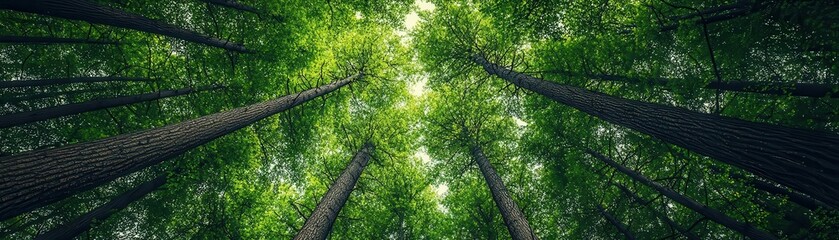Fototapeta premium Starry sky shining down on green trees, representing the balance between environmentalism and cosmic harmony, green trees under stars, eco-conscious design
