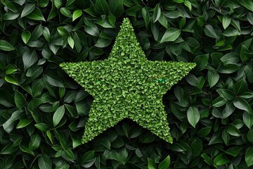 Obraz premium Star-shaped green tree logo, representing eco-friendly excellence in design and sustainability, star-shaped tree logo, eco-conscious branding