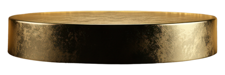 PNG 3d render of Gold podium on black background platform gold presentation.