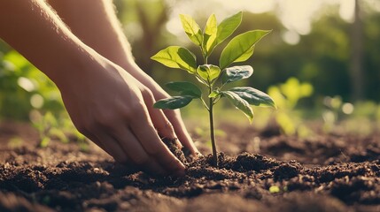 Fototapeta premium young tree planting in an urban environment showcasing initiatives for greening cities and environmental sustainability efforts