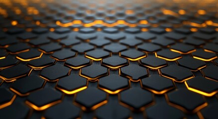 Fototapeta premium Textured hexagonal pattern with glowing edges creating a modern and futuristic effect