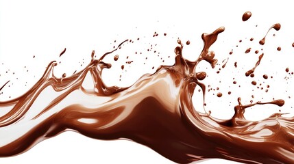 Creamy Chocolate Wave: Delicious Brown Splash in Abstract Liquid Design