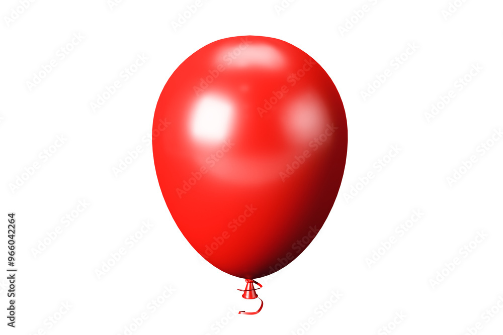 Poster red balloon isolated on a white background, closeup. clean and simple design, perfect for branding a