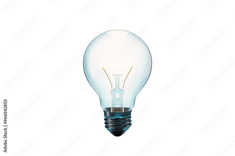 Poster light bulb isolated on a white background. clean layout for design purposes, closeup view, nobody, c