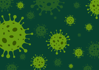 Corona Virus background vector. Vector illustration with microscopic bacteria and viruses. Coronavirus microbe cells.