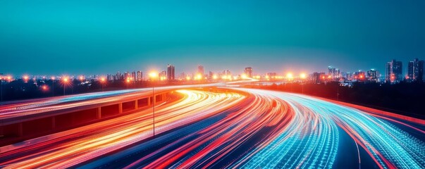 AI-powered traffic surveillance, digital city grid view, night lights, dark mode