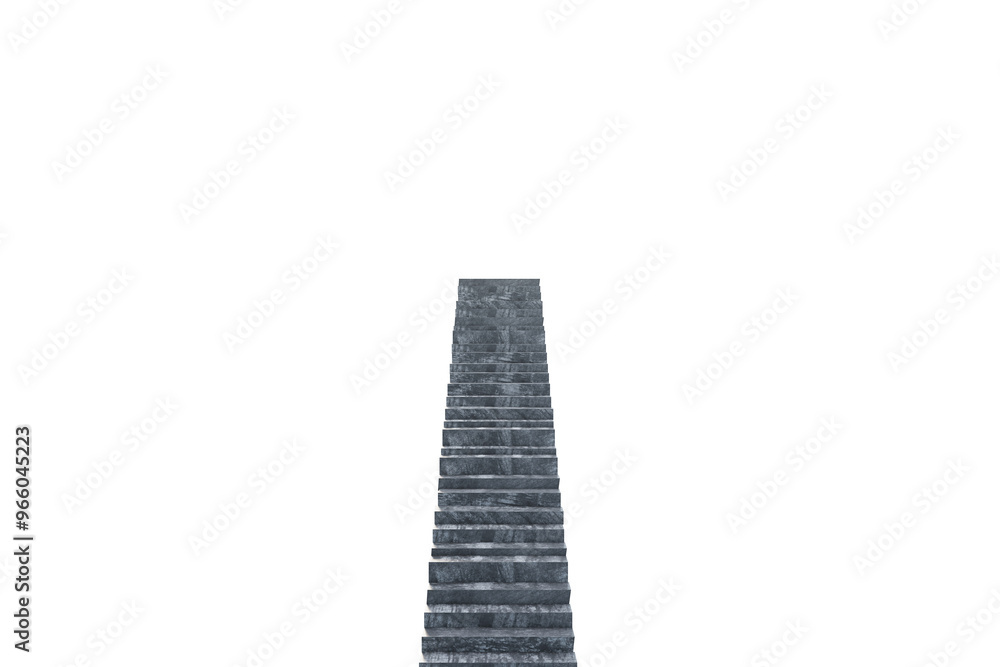 Poster stone staircase isolated on a white background, representing progress and elevation. clean, minimali