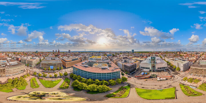mannheim germany city aerial equirectangular 360&deg; vr environment