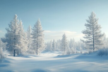 Obraz premium Frosty Trees in a Winter Wonderland