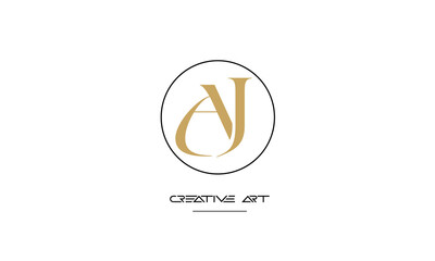 JA, AJ, J, A abstract letters logo monogram
