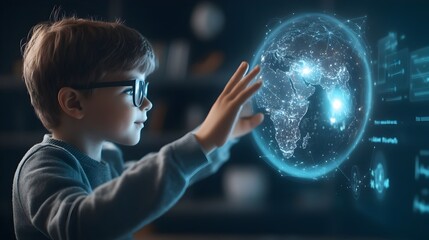 Futuristic Holographic Globe Showcasing Complex Math Concept for Global Education