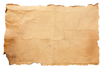 Fototapeta premium PNG A vintage paper map backgrounds white background distressed.