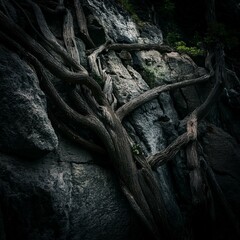 Fototapeta premium Dark bark as a backdrop revealing a stunning bark texture 