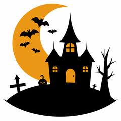 Halloween night vector illustration