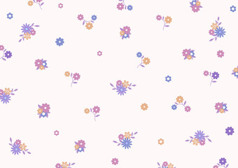 Obraz premium Floral pattern seamless. Cute daisy flower. Design for fabric, textile, wallpaper, clothing. Small flower. floral background. vector illustration.