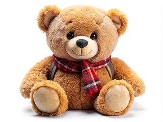 Charming And Cuddly Teddy Bear Plush Toy Sitting With A Cheerful Smile, Ready For Adventure And Comfort.