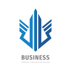 Obraz premium Business strategy logo template creative illustration. Corporation development success progress brand sign. Corporate identity. Vector illustration.