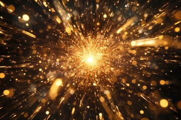 Happy Festive Glittering Gold Explosion for Christmas and New Year Celebration
