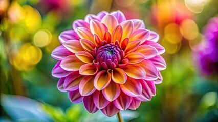 Obraz premium Close-Up Photograph Of A Vibrant, Blooming Flower Against A Blurred Natural Background, Showcasing Its Intricate Petals And Delicate Beauty.
