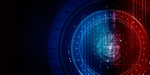 2d illustration Abstract futuristic electronic circuit technology background
