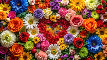 Colorful Assortment Of Flowers Arranged In A Symbolic Pattern, Conveying Love, Unity, And Hope.