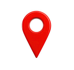 Red pin point. map address location pointer symbol isolated over transparent background, cut out, PNG