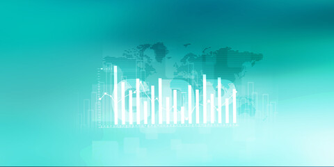 Fototapeta premium 2d illustration Stock market online business concept. business Graph 