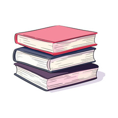 set of stack books isolated vector on white background